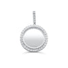 925 Sterling Silver Memory Charm Pendant with 0.18CT Diamonds with Flower Gold Studs 0.50CT Diamonds