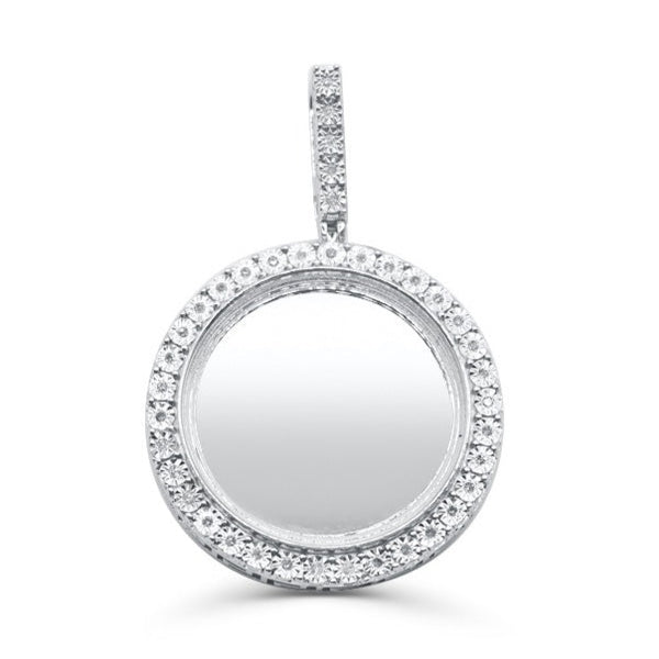 Round Shape Custom Diamond Memory Pendant (0.70CT) in 925 Sterling Silver