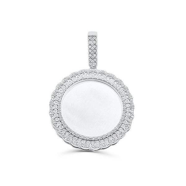 Round Shape Custom Diamond Memory Pendant (1.00CT) in 925 Sterling Silver