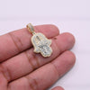 Hamsa Hand Devil Eye Centered Diamond Pendant (1.00CT) in 10K Gold