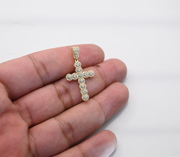 Cross Prong Diamond Pendant (1.00CT) in 10K Gold