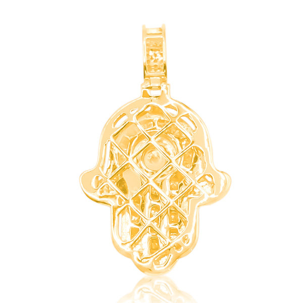 Hamsa Hand Round Centered Diamond Pendant (1.00CT) in 10K Gold