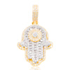 Hamsa Hand Round Centered Diamond Pendant (1.00CT) in 10K Gold