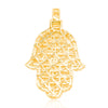 Hamsa Hand Bageutte Diamond Pendant (1.75CT ) in 10K Gold