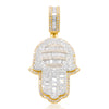 Hamsa Baguette Diamond Pendant (1.80CT ) in 10K Gold