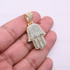 Hamsa Hand Bling Diamond Pendant (3.00CT ) in 10K Gold