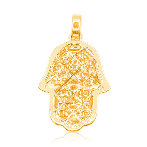 Hamsa Baguette Diamond Pendant (3.00CT) in 10K Gold