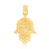 Hamsa Hand Round Centered Diamond Pendant (3.25CT) in 10K Gold