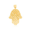 Double Hamsa Hand Diamonds Pendant (4.00CT) in 10K Yellow Gold