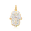 Hamsa Hand Bling Diamond Pendant (4.75CT) in 10K Gold