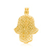 Hamsa Hand Baguette Diamond Hamsa Pendant (4.75CT) in 10K Gold