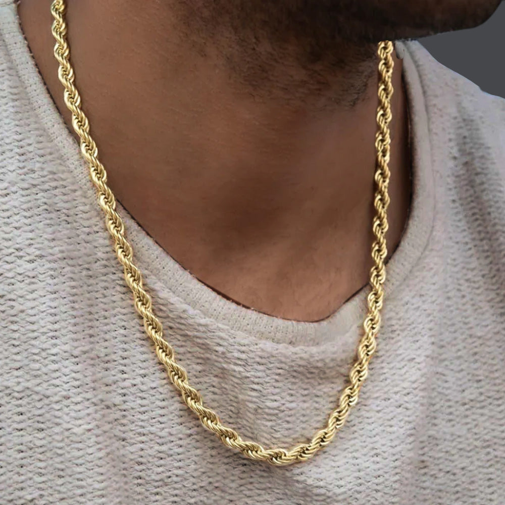 10k Gold Rope Chain 20 Inch 6mm 20 Inch Rope Chain 14k Yellow Gold