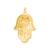 Hamsa Round Centered Bling Diamond Pendant (8.00CT) in 10K Gold
