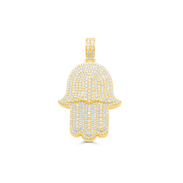 Hamsa Hand Diamond Pendant (6CT) in 10K Gold