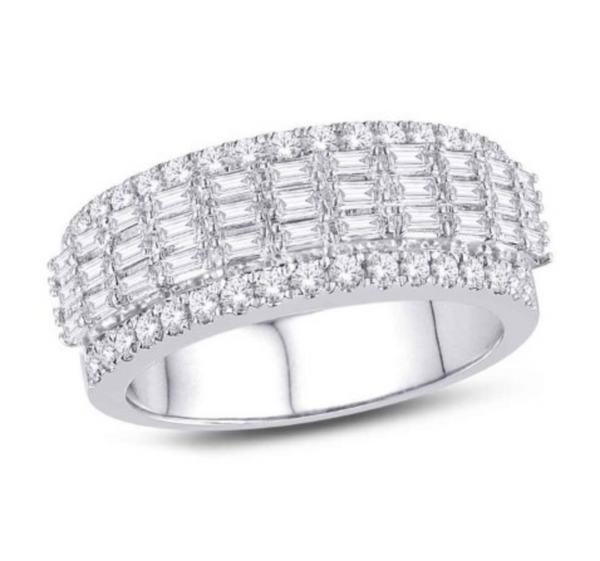 Half Eternity Baguette Diamond Men's Band Ring (1.50CT) in 14K Gold - Size 7 to 12