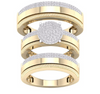 Round Frame Diamond Cluster Trio Bridal Set (0.60CT) in 10K Gold - Size 7 to 12