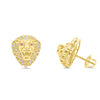 lion face gold diamond earring 