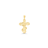 Cross Shape Snake Rounded Diamond Pendant (0.55CT) in 10K Gold