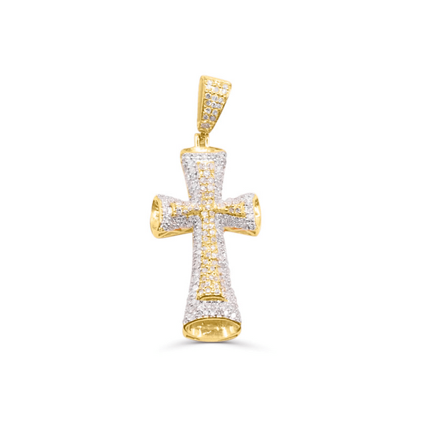 Fancy Cross Diamond Pendant (0.66CT) in 10K Gold