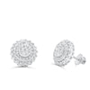 Round Shape Stylish Diamond Cluster Stud Earring (0.75CT) in 10K Gold (Yellow or White)
