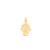 Hamsa Hand Evil Eye Centered Baguette Diamond Pendant (1.00CT) in 10K Gold