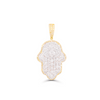 Hamsa Hand Diamond Pendant (1.13CT) in 10K Gold