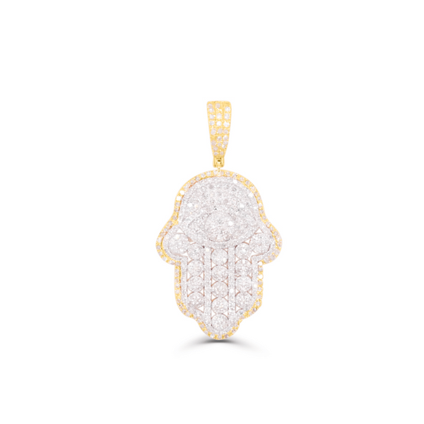 Hamsa Hand Diamond Pendant (1.13CT) in 10K Gold