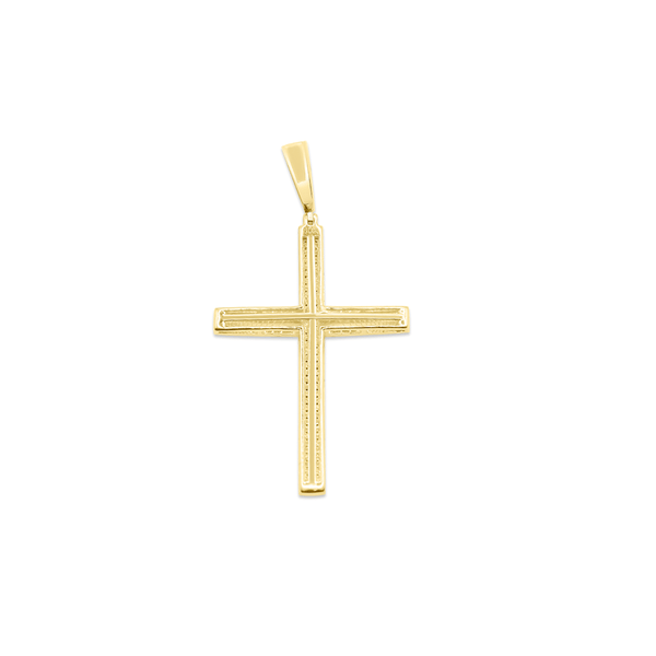 Cross Shape Bling Diamond Pendant (0.26CT) in 10K Yellow Gold