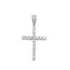 Cross Shape Prong Diamond Pendant (0.84CT) in 10K White Gold