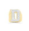 D Letter Baguette Diamond Cluster Men's Pinky Ring (3.70CT) in 10K Gold - Size 7 to 12