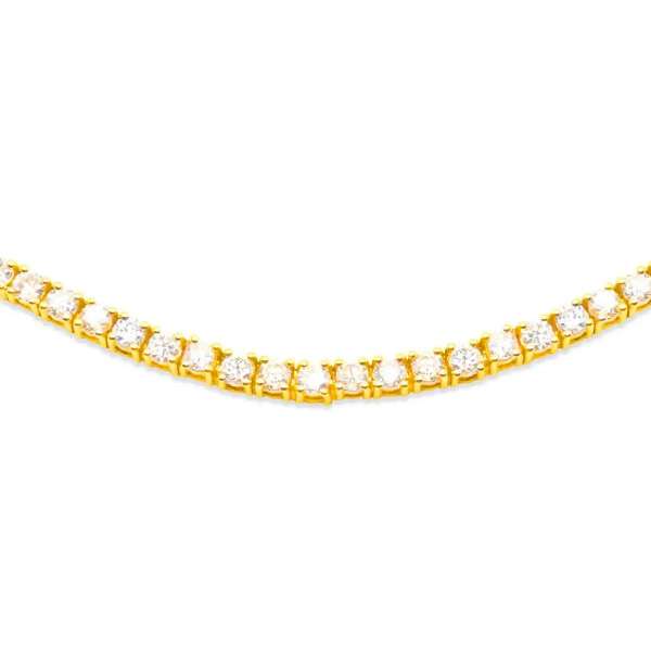 Diamond Tennis Chain (12.50CT) in 10K Yellow Gold - 5mm (22 inches)