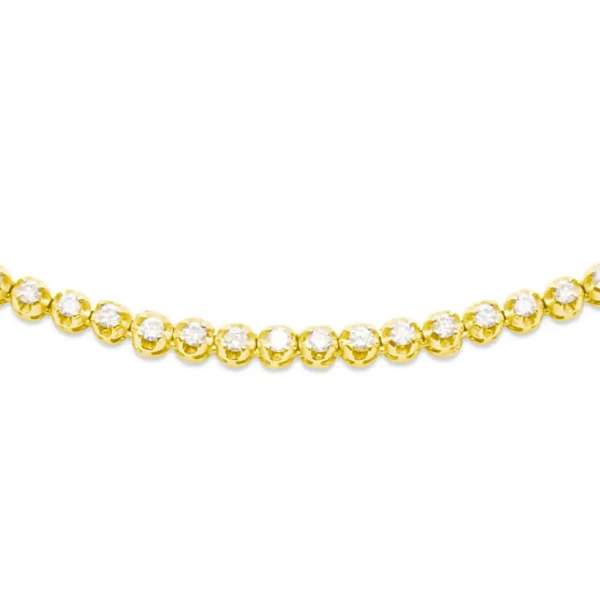 Round Ball Diamond Tennis Chain For Mens (6.50CT) in 10K Gold - 5mm (20 inches)