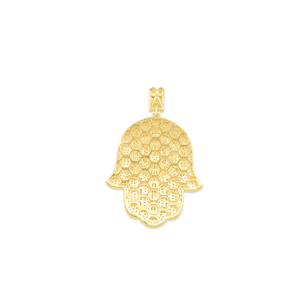 Hamsa Hand Diamond Pendant (3.00CT) in 10K Gold