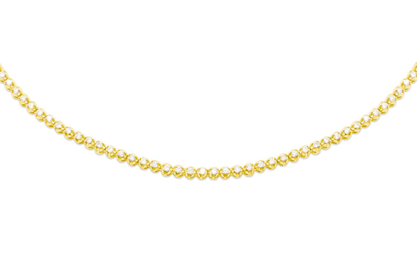 Round Ball Diamond Tennis Chain For Mens (6.50CT) in 10K Gold - 5mm (20 inches)