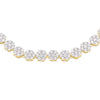 Flower Cut Diamond Tennis Necklace (2.25CT ) in 10K Yellow Gold - 3.5mm (20 inches)