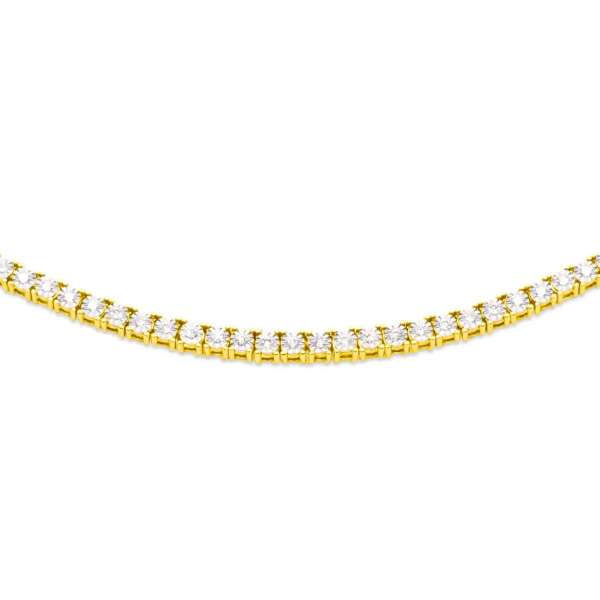 Diamond Tennis Chain (3.78CT) in 10K Yellow Gold - 3mm (22 inches)