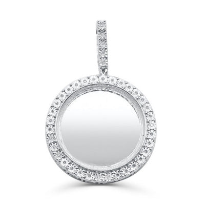 Round Shape Custom Diamond Memory Pendant (0.70CT) in 925 Sterling Silver