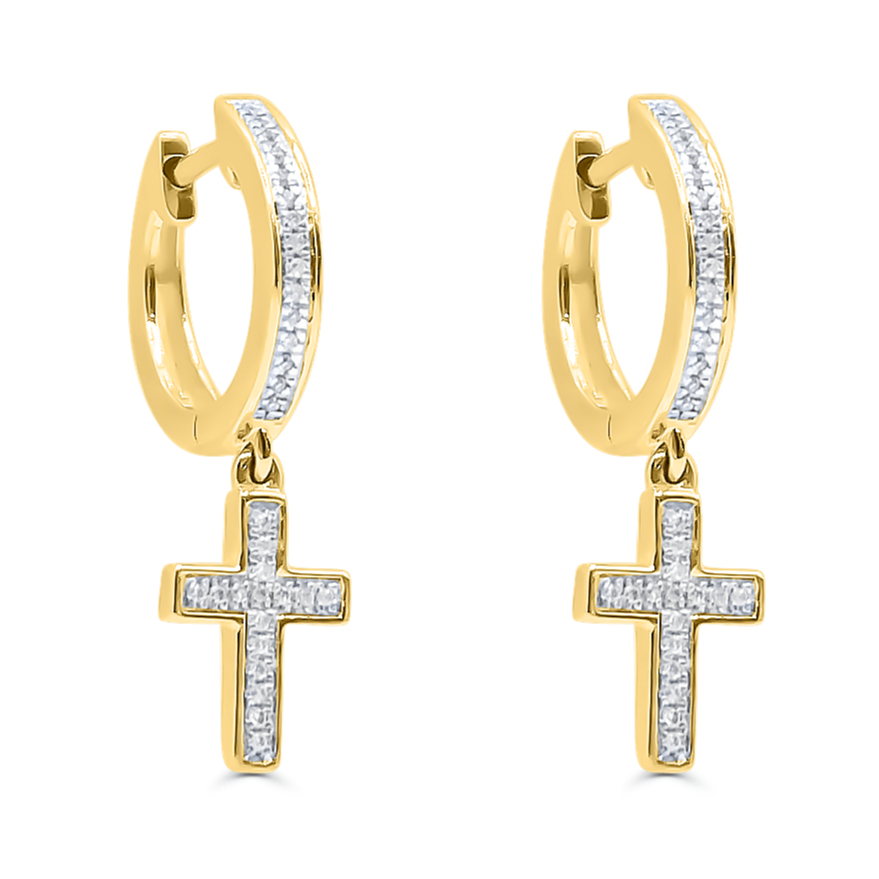 10K Gold Diamond Hoop Earring