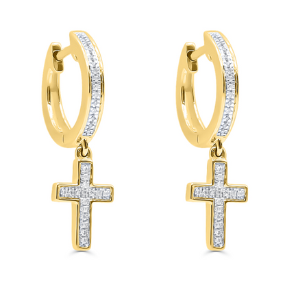 10K Gold Diamond Hoop Earring