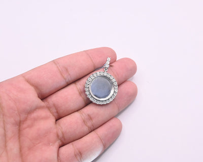 Round Shape Custom Diamond Memory Pendant (0.25CT) in 925 Sterling Silver