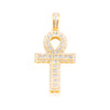 10K Gold Ankh Pendant with 0.50CT Diamonds with Matching Gold Studs with 0.16CT Diamonds