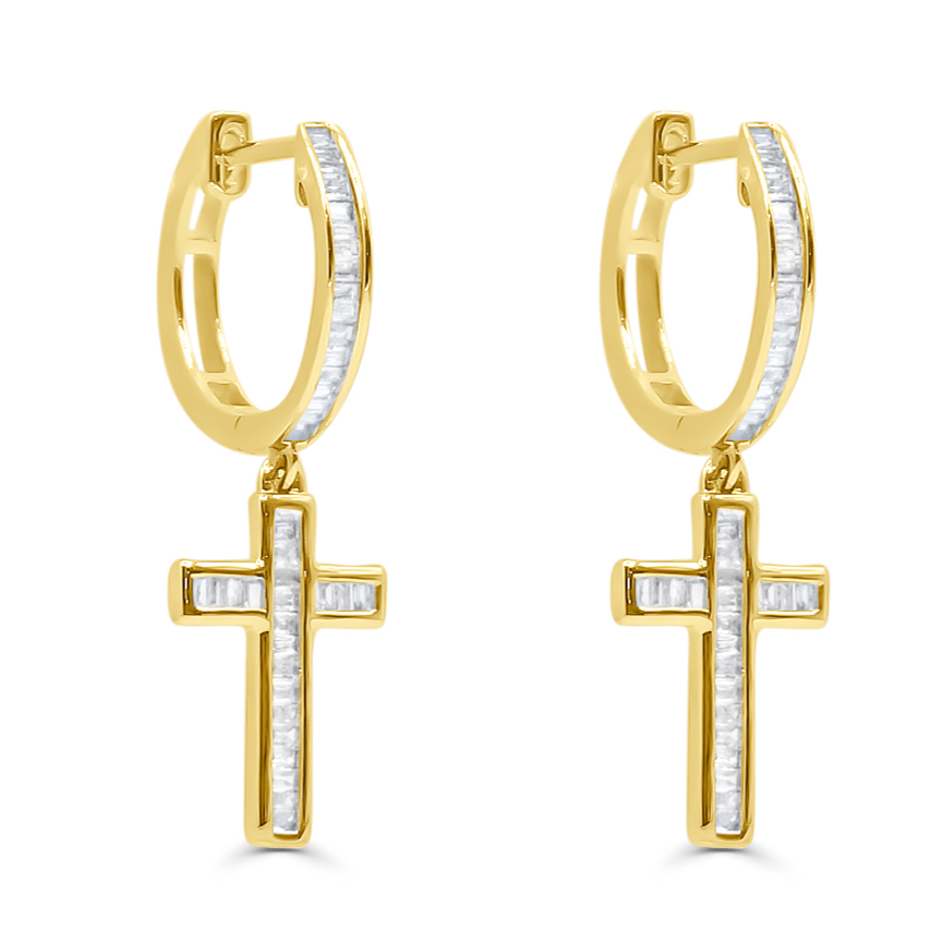 10K Gold Diamond Hoop Earring