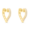 Heart Shape Cluster Diamond Hoop Earring (0.50CT) in 10K Gold (Yellow or White)