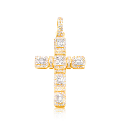 Cross Baguette Diamond Pendant (0.60CT) in 10K Gold