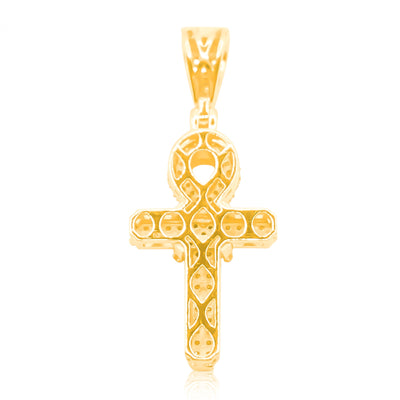 Egyptian Ankh Cross Bling Diamond Pendant (0.60CT) in 10K Gold