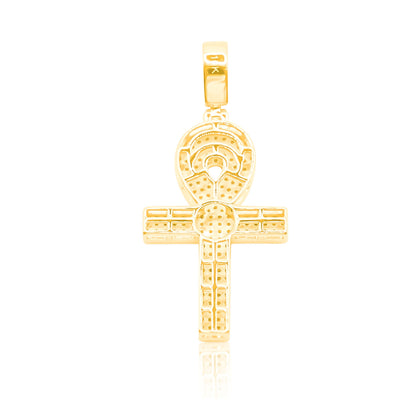 Egyptian Ankh Cross Bling Diamond Pendant (0.60CT) in 10K Gold