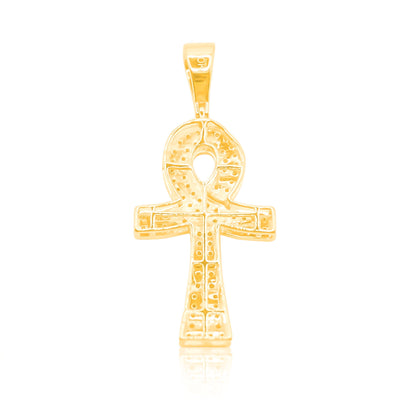 Egyptian Ankh Cross Bling Diamond Pendant (0.60CT) in 10K Gold