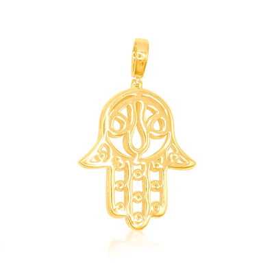 Hamsa Hand Fancy Diamond Pendant (0.70CT) in 10K Gold