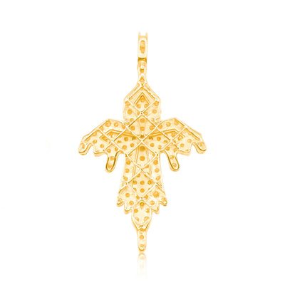 Drip Cross Bling Diamond Pendant (0.70CT) in 10K Gold