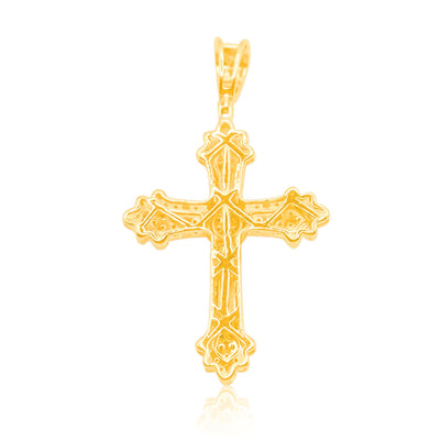 Cross Tennis Diamond Pendant (0.75CT) in 10K Gold
